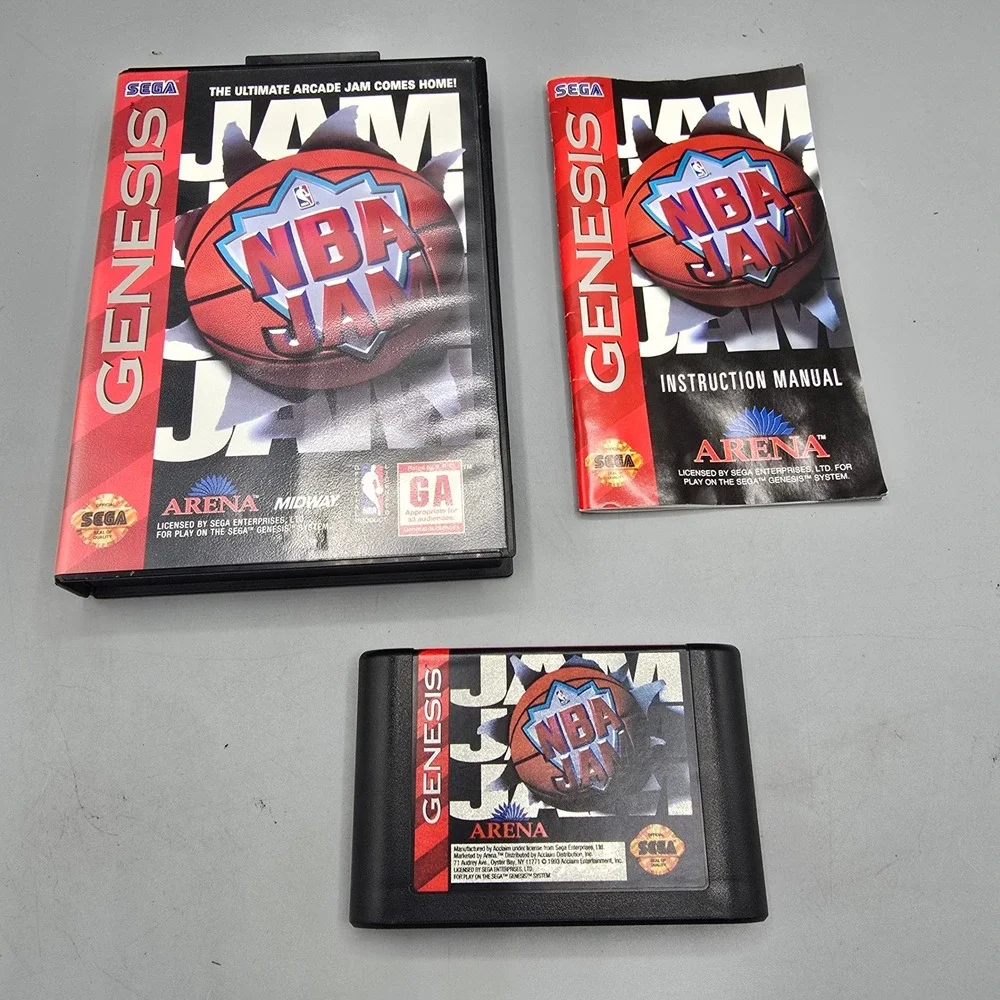 NBA Jam Sega Genesis CIB Complete with Case and Manual Arcade Authentic Shaq